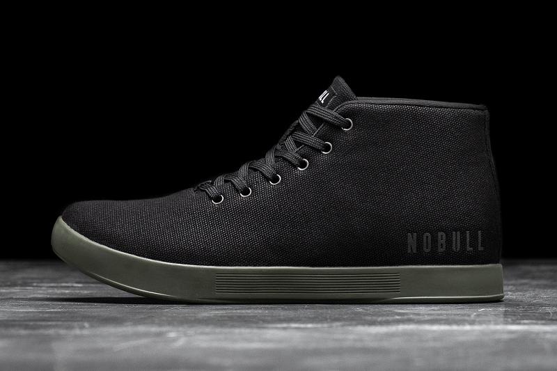 Black Nobull Ivy Canvas Mid Men\'s Trainers | CA O1393K